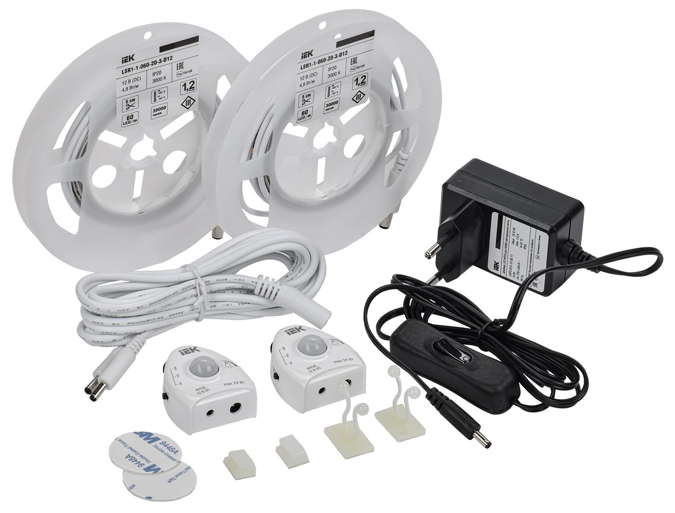 IEK Комплект DIY (2835WW60-4,8-IP20-12В 2х1,2м + др + 2хДД) фото