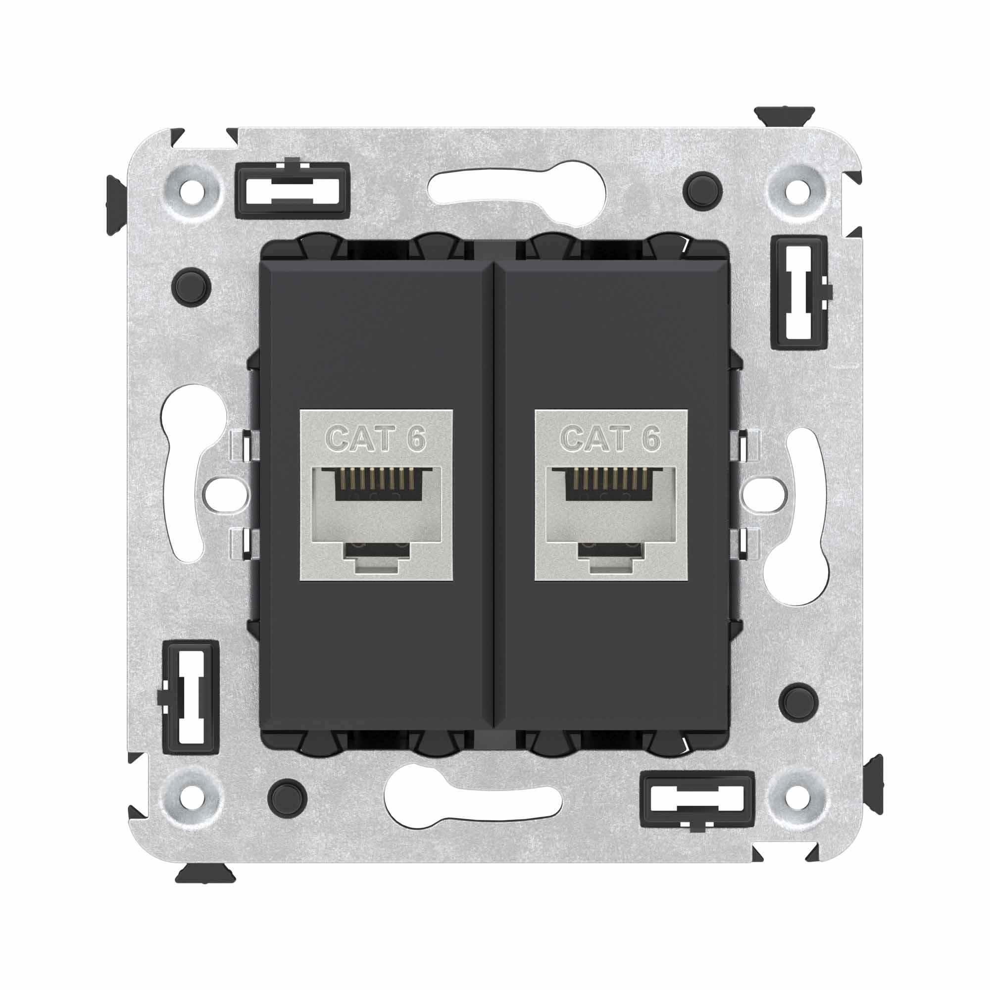 DKC Avanti Компьютерная розетка RJ-45 без шторки в стену, кат.6 двойная экранированная, 