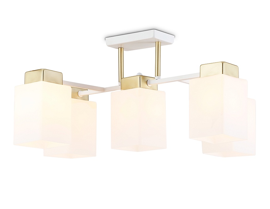 Ambrella Светильник подвесной TR303047/5 WH/GD белый/золото E27/5 max 60W 540*480*270 фото