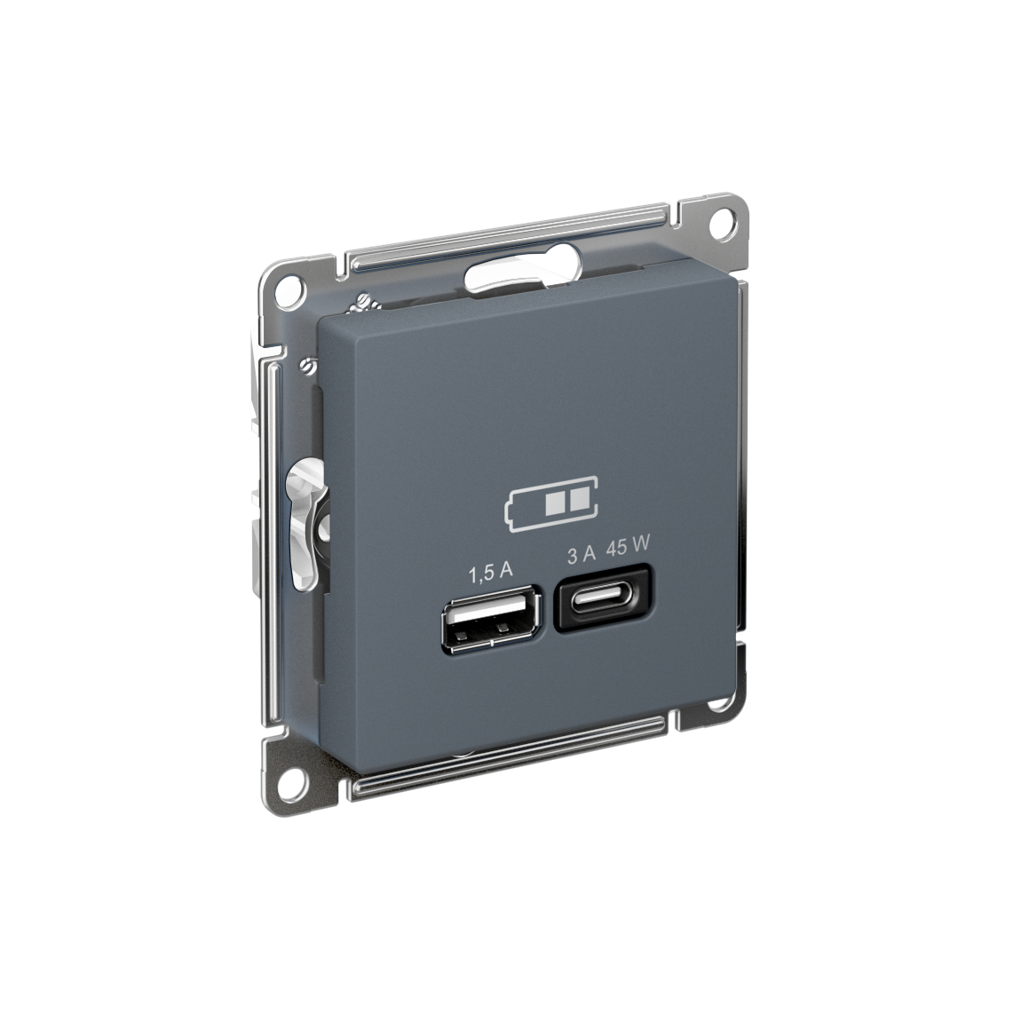 Systeme Electric AtlasDesign Грифель USB Розетка A + тип-C 45W высокоскор.заряд. QC,PD, мех. фото