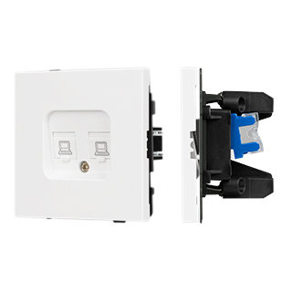 Arlight Механизм компьютерной розетки двойной SCT-TENDO-MPC2-PL-WH (RJ-45, CAT6) (-) фото