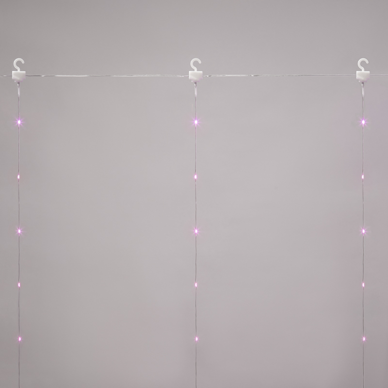 NEON-NIGHT Гирлянда Светодиодный дождь из росы 3х3 м, розовый, USB + пульт управления фото
