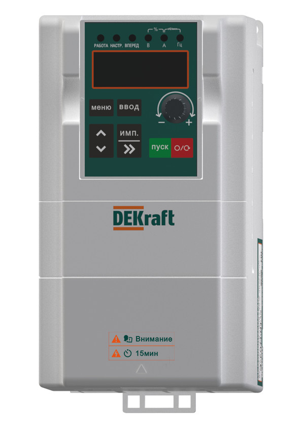 Dekraft Преобразователь частоты DEKV060-1.5кВт 3 фазы 380В с торм. модулем фото