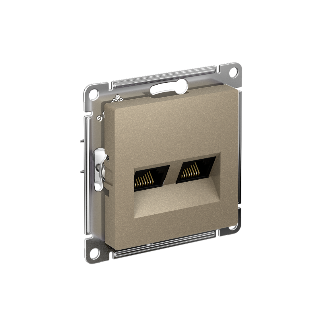 Systeme Electric AtlasDesign Шампань Розетка двойная компьютерная RJ45+RJ45 кат. 6А, механизм фото