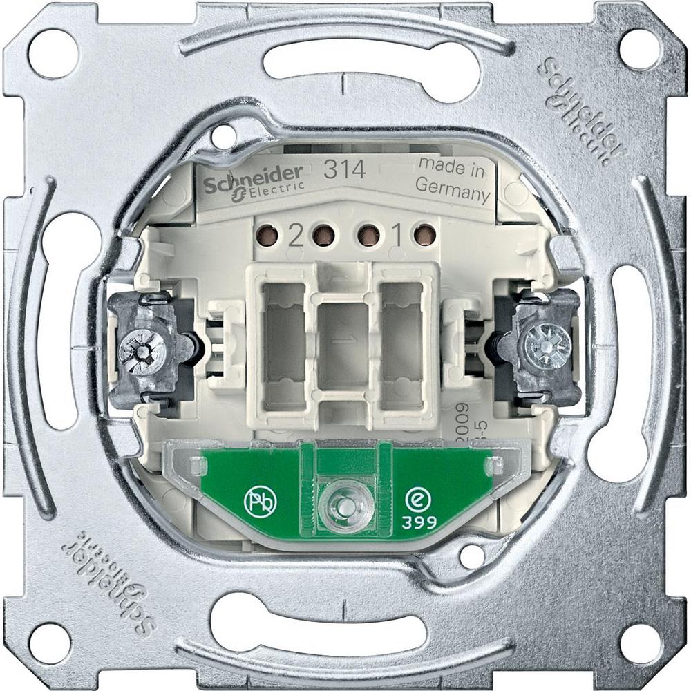 Schneider Electric Merten Механизм QuickFlex Переключателя 1-клавишного  с подсветкой 10 AХ, QF безвинт.зажим фото