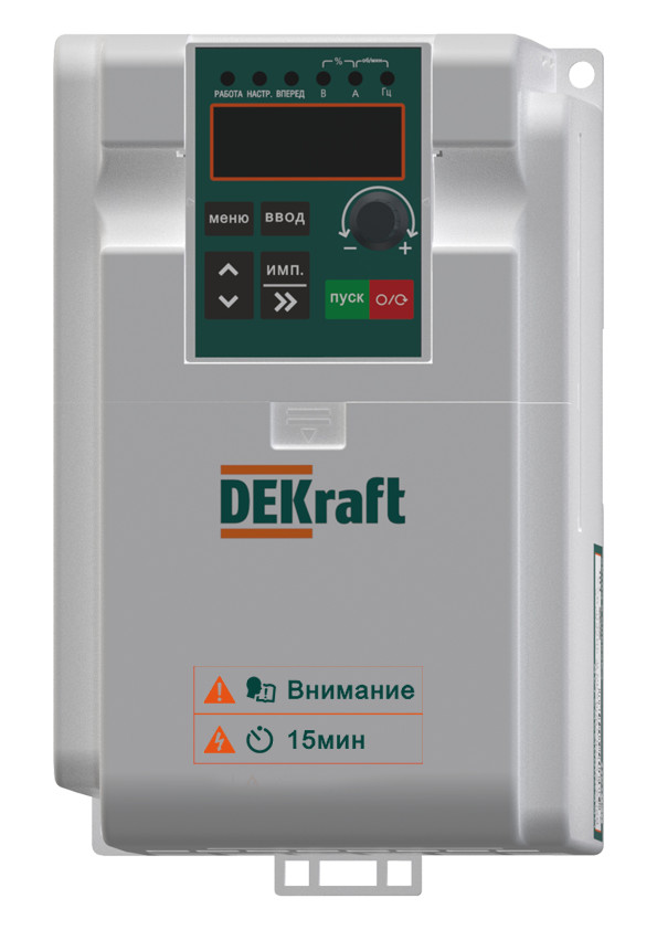 Dekraft Преобразователь частоты DEKV060-1.5кВт 1 фаза 220В с торм. модулем фото