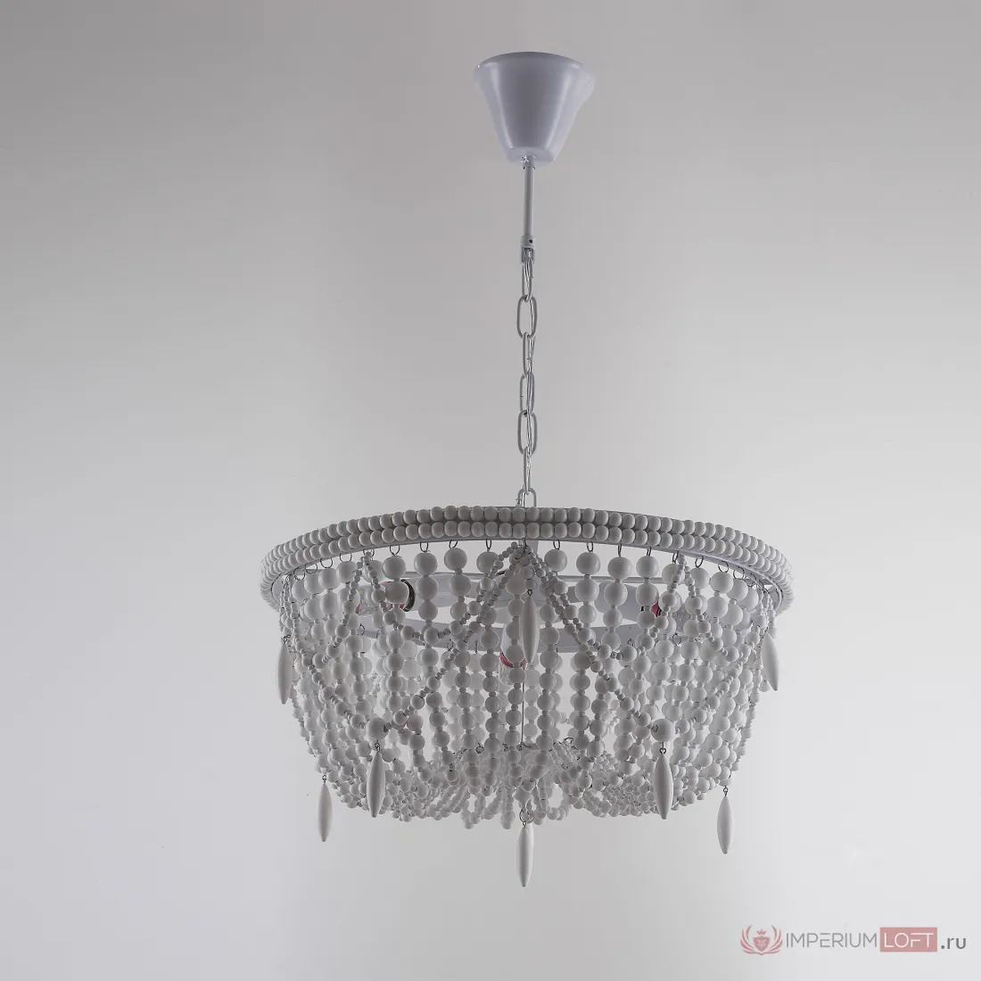 ImperiumLoft Люстра RH Anselme White Wood Weathered Chandelier фото