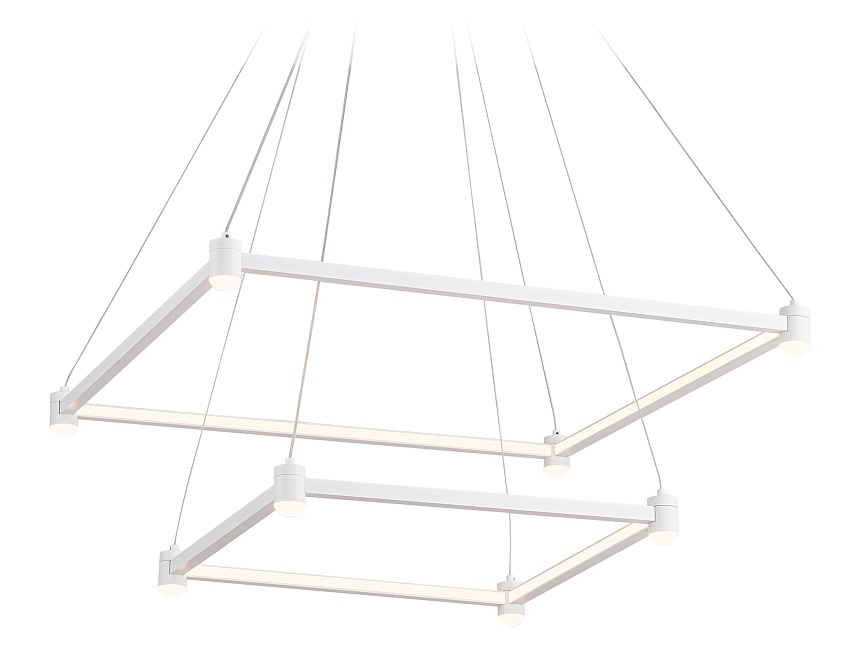 Ambrella Светильник подвесной светодиодный FL5595/2+8 WH белый 60W 3000K/4200K/6400K 600*600*1300 (без ПДУ) фото