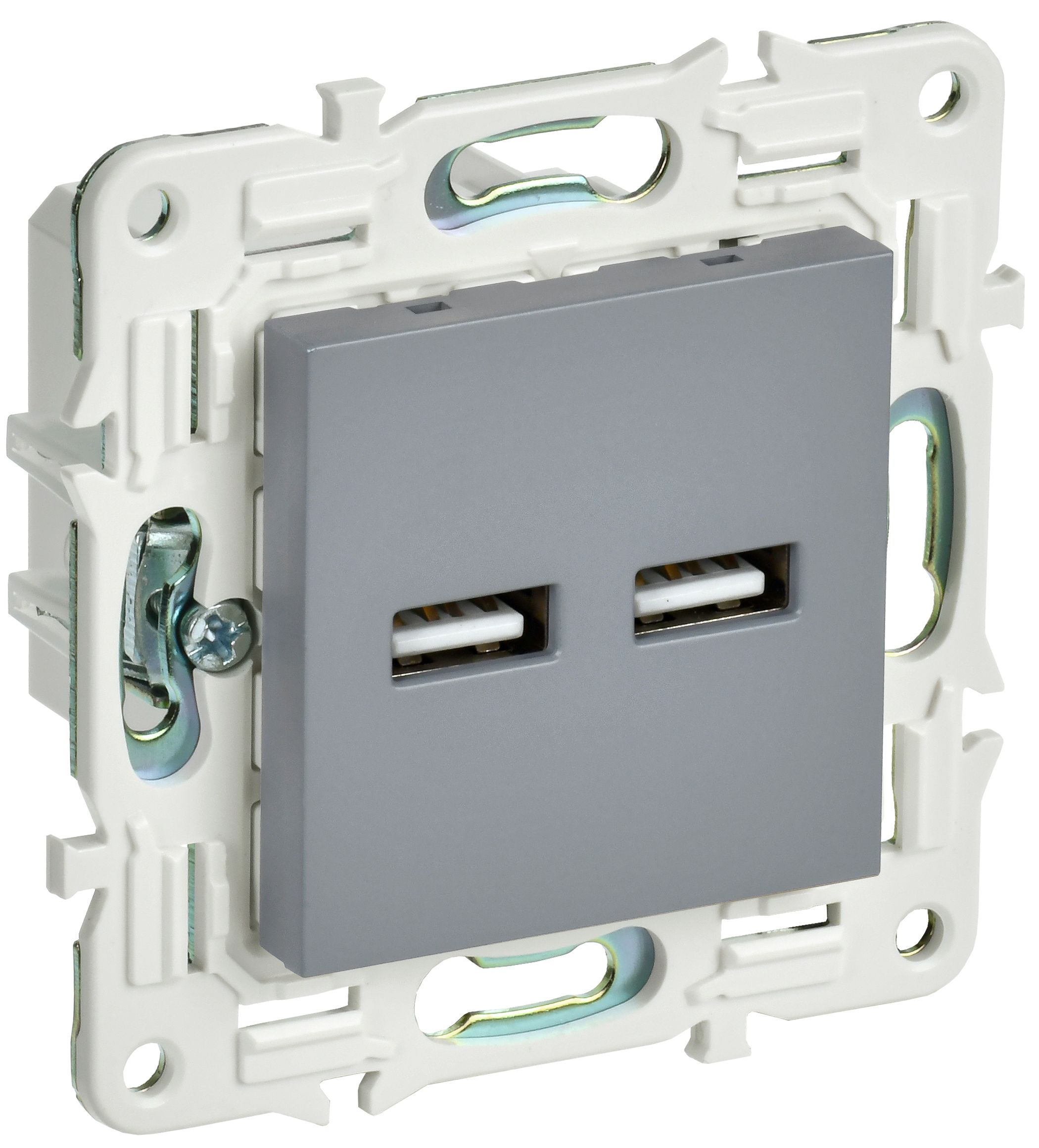 IEK SKANDY Серый Розетка USB A+A 3,1А SK-R15Gr фото