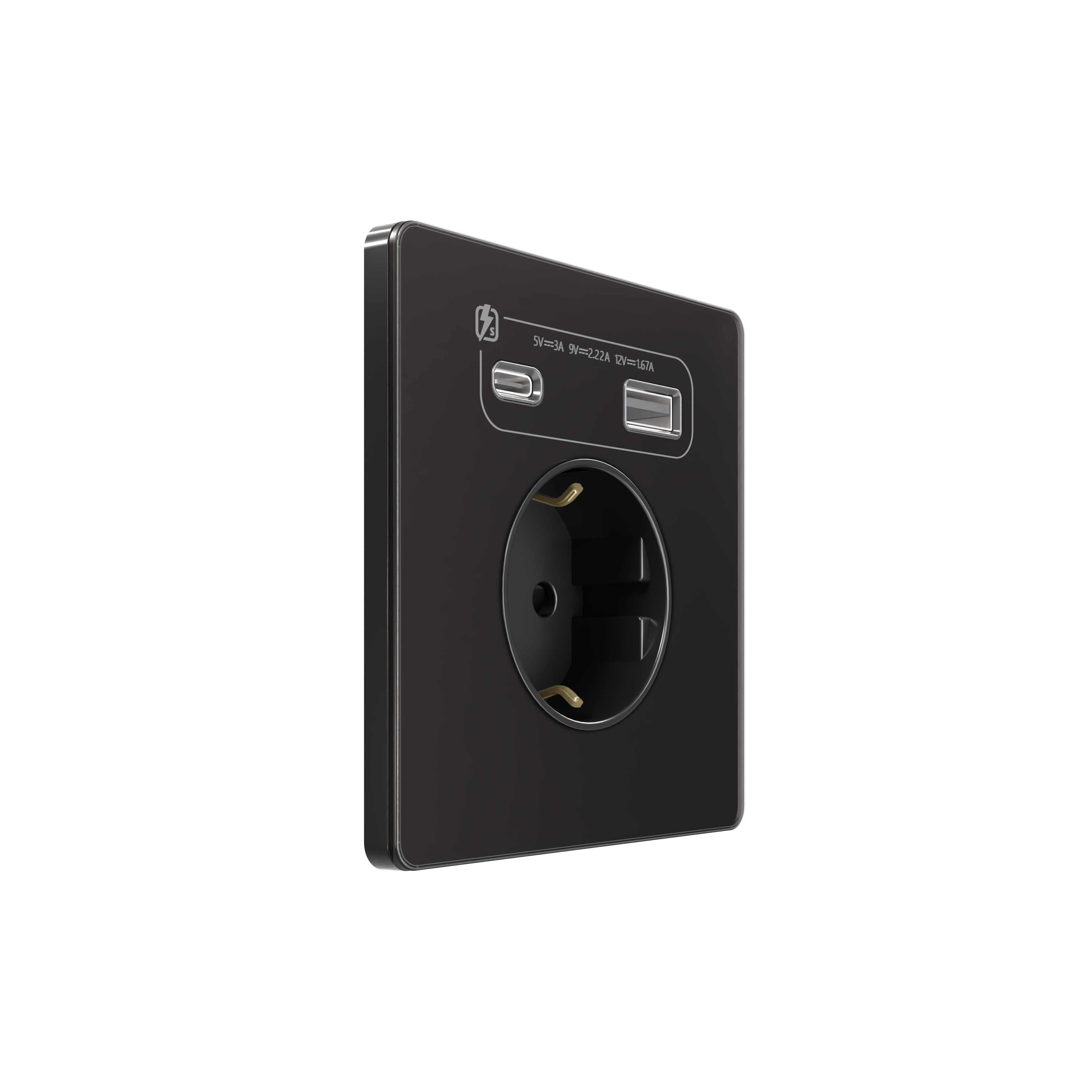 Systeme Electric Systeme Infinity Полярная ночь Розетка с заземлением со шт. с USB А+С 20Вт фото
