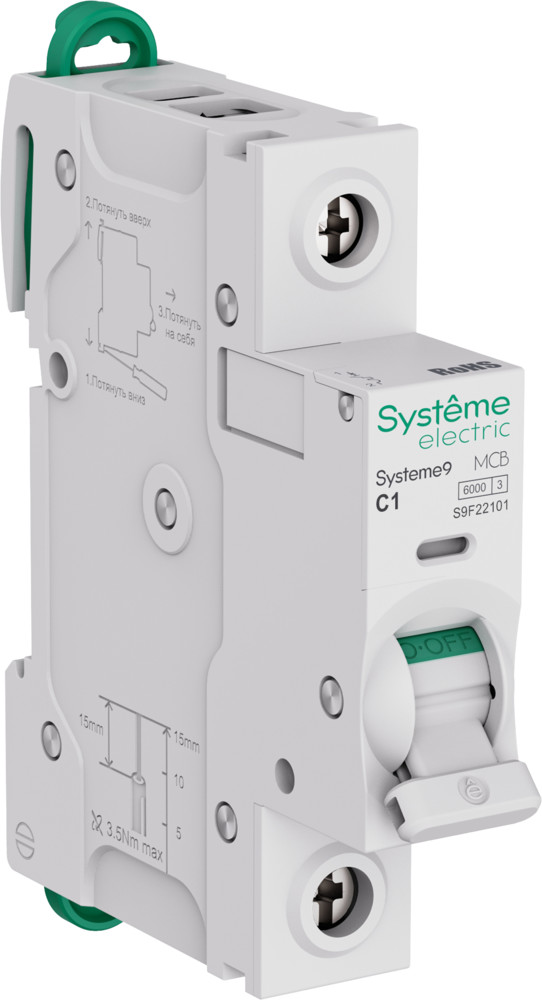 Systeme Electric Systeme9 Автоматический выключатель (АВ) C 1A 1P 6kA 230В фото