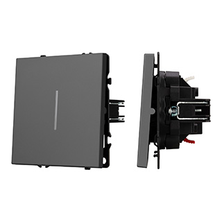 Arlight Механизм выключателя одноклавишный проходной LED SWT-NOBE-MKP1-SFPL-L-GR (230V, 10A) (Серый базальт) фото