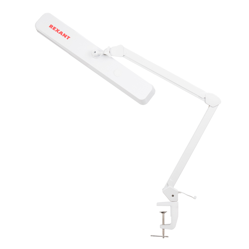 REXANT Лампа настольная бестеневая , струбцина, «ECO light», 324 SMD LED, диммер, теплый/холодный цвет, белая (9505 LED, IN). фото