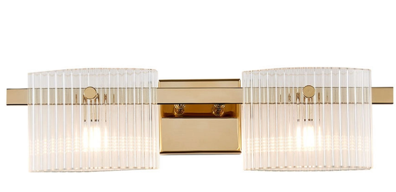 NEWPORT 4530 4532/A gold , Бра , Gold Clear glass L45*H11,7*Sp13,5 cm LED G4 2*5W фото
