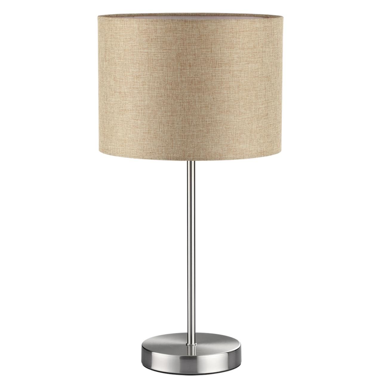 Lumion 8250/1T MODERNI LN25 000  никель/бежевый, металл/текстиль Настольная лампа Е27 60W 220V NIKKI фото