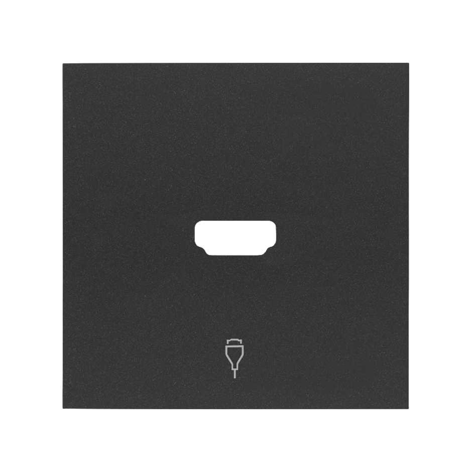 Simon 100 Черный матовый Накладка розетки HDMI фото