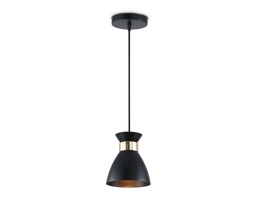 Ambrella Светильник подвесной TR8468 BK/FGD черный/золото E27 max 60W D130*1000 фото