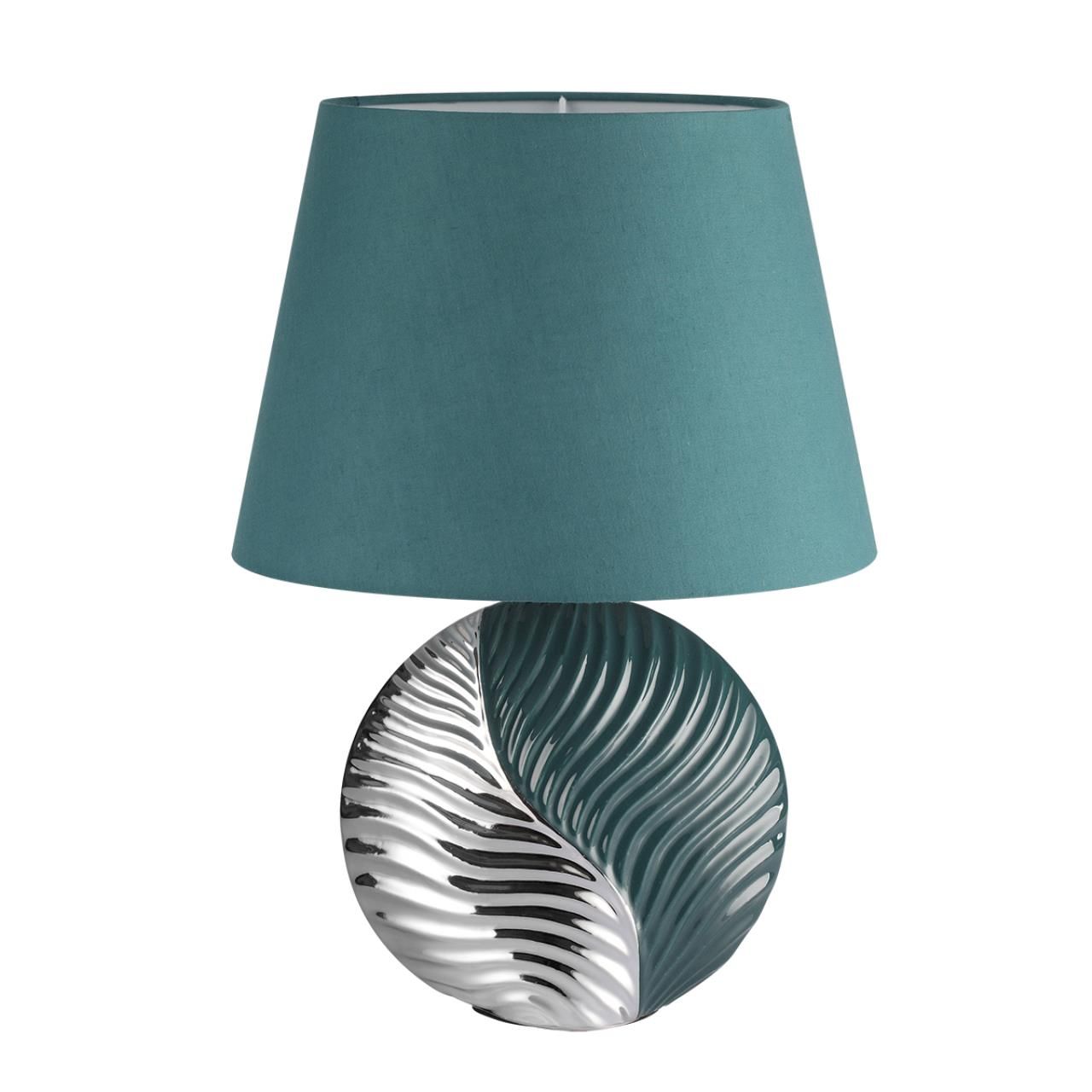 Lumion 8140/1T MODERNI LN25 бирюзовый/серебро, керамика/текстиль Настольная лампа Е27 1*60W 220V TAPALA фото