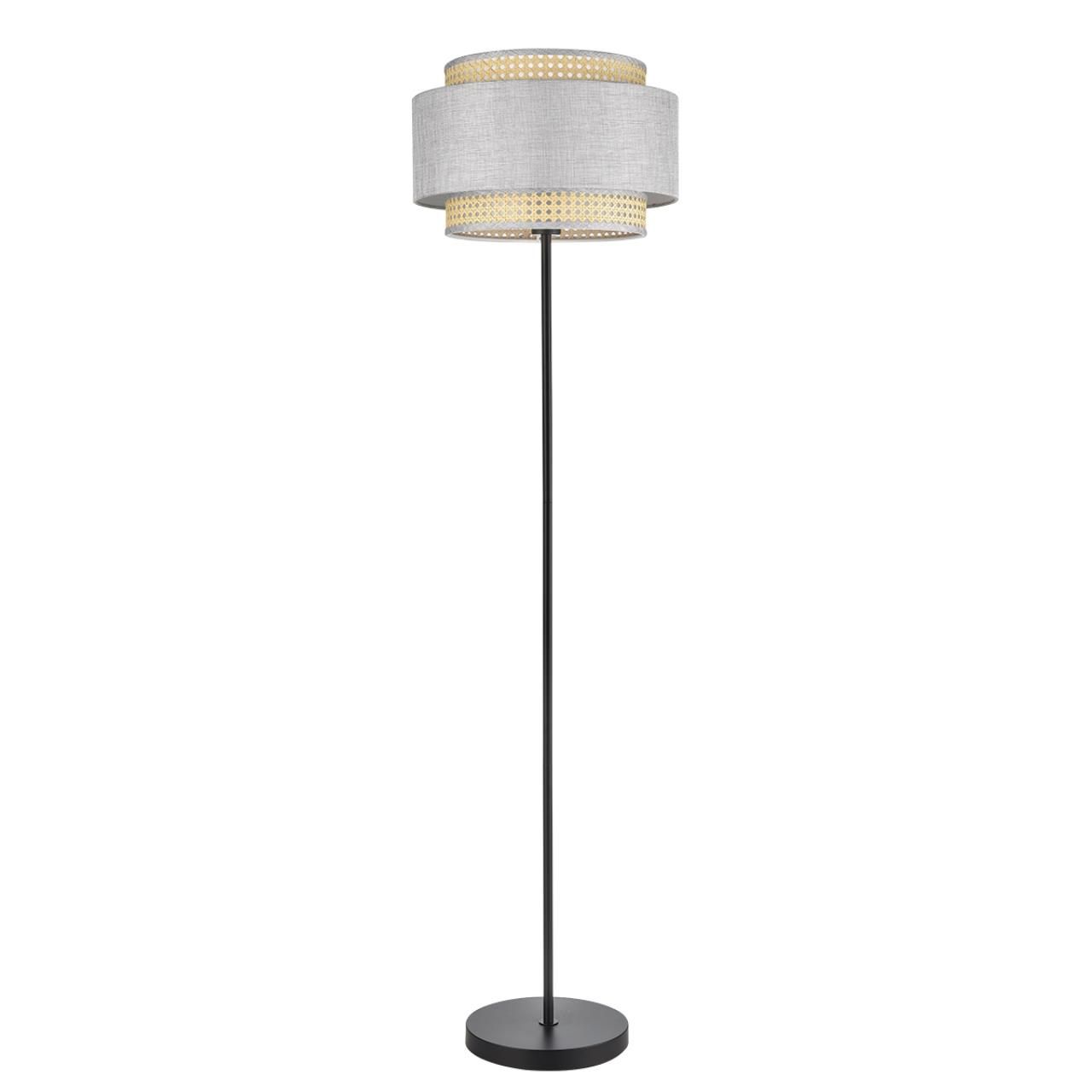 Lumion 8043/1F MODERNI LN24 черный/серый/бежевый, металл/текстиль/ротанг Торшер Е27 1*60W 220V LAUNA фото
