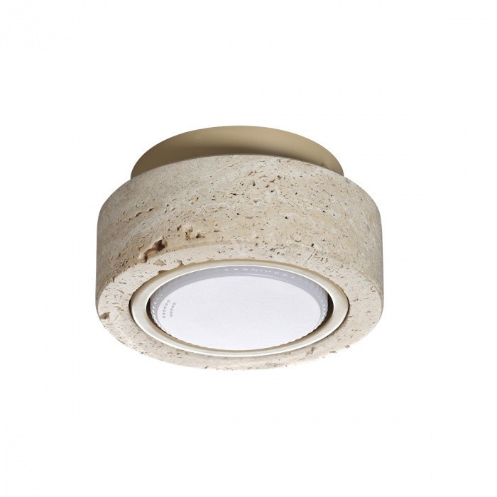 Odeon Light 6625/1C HIGHTECH ODL25 Потолочный св-к металл/камень/бежевый IP20 GX53 220V TRAVERTINO фото