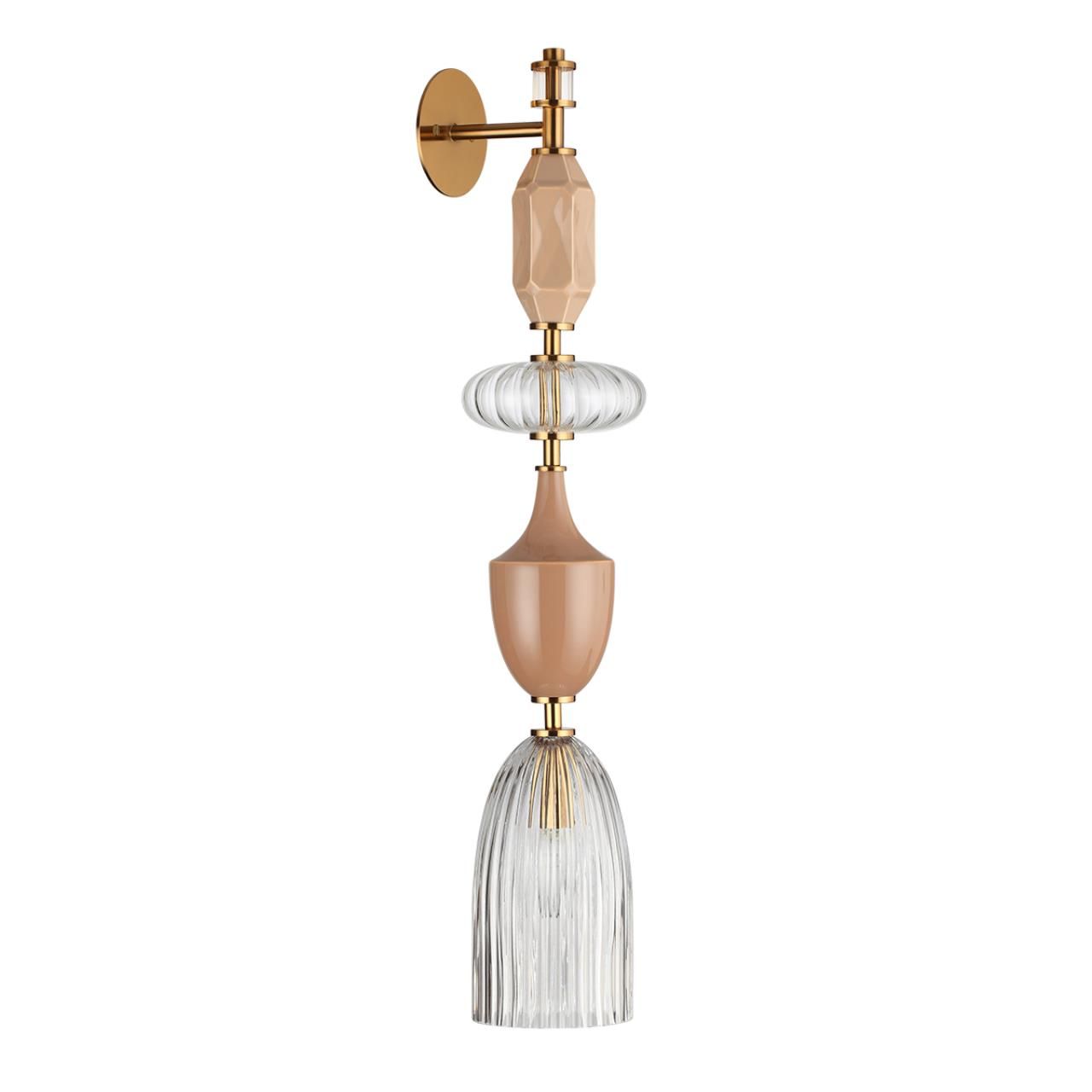 Odeon Light 5414/1W MODERN ODL_EX25 91 античная бронза/терракот/беж/стекло/керамика Настенный светильник E14 1*40W TERRA фото