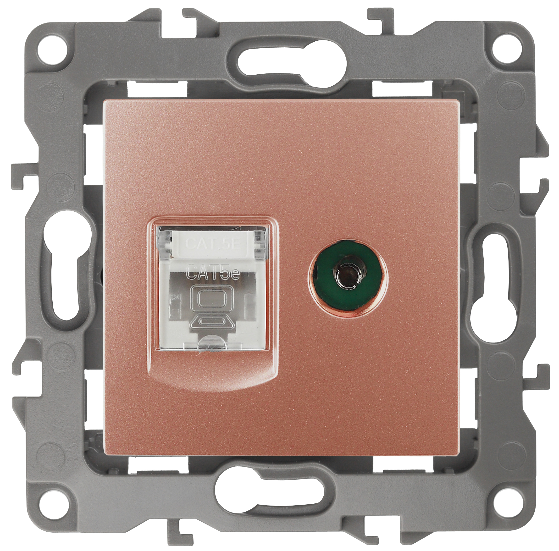 ЭРА Розетка Серия 12 12-3110-14 комбинированная RJ45+TV IP20 медь фото