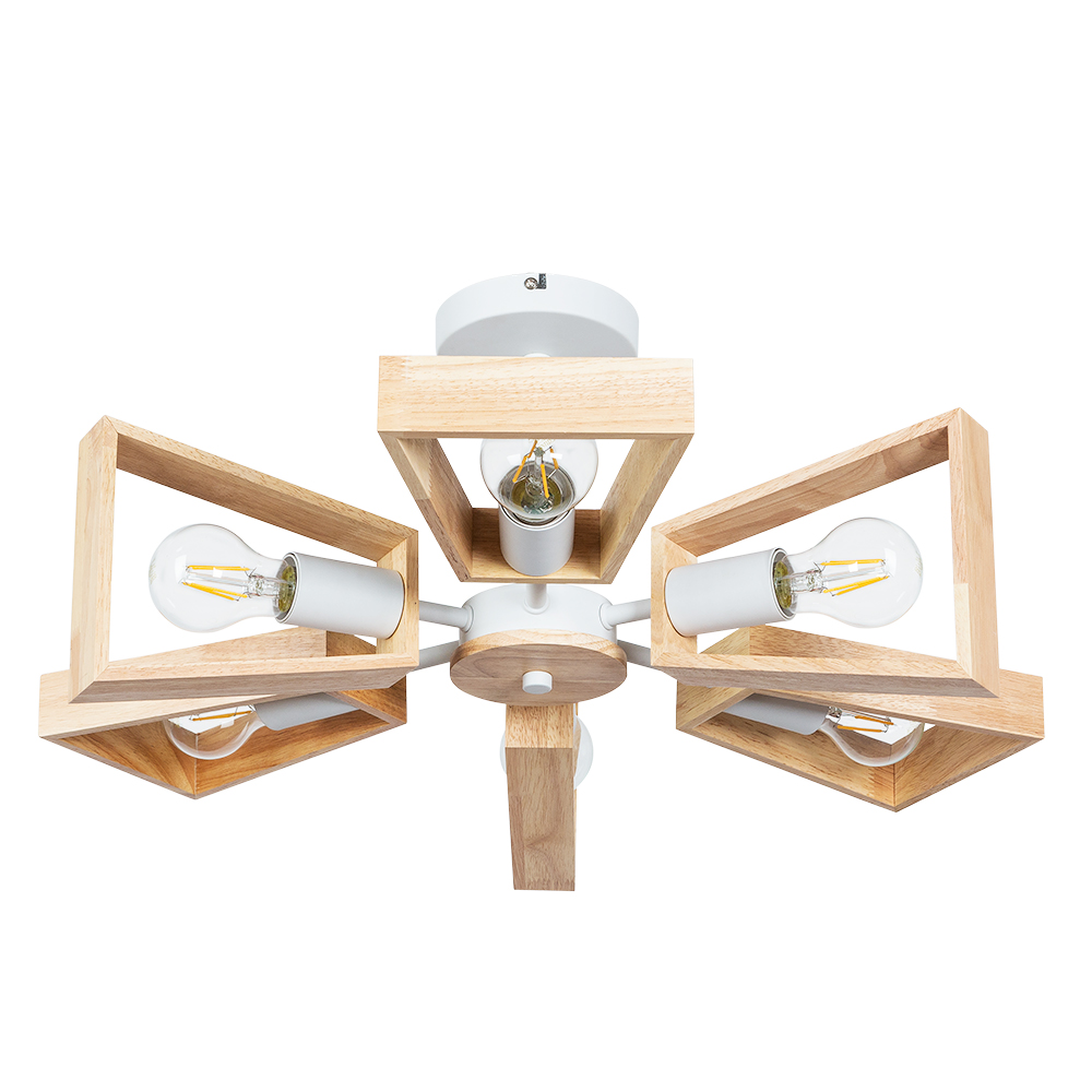 Arte Lamp A8030PL-6WH BRUSSELS Люстра потолочная дерево/белый металл фото