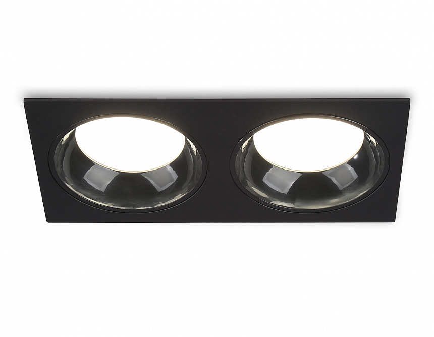 Ambrella Светильник встраиваемый TN52344/2 SBK/GBK черный песок/черный глянец GX53 max 12W 220*115*25 фото