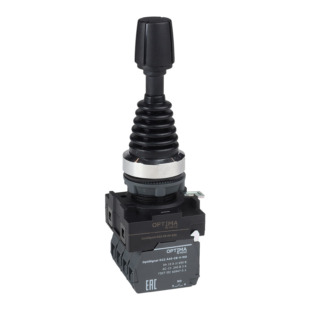 КЭАЗ Джойстик OptiSignal D22 C5-J4-240 пластиковый 4 положения 4НО без фиксации фото