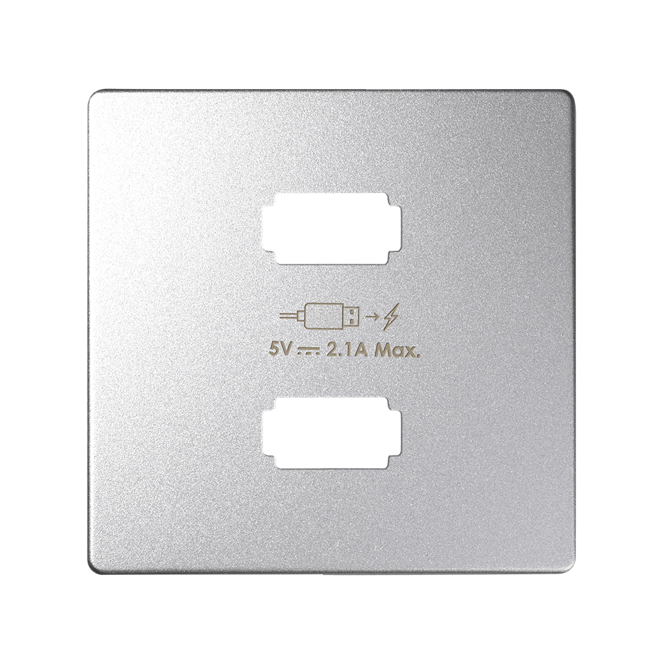 Simon 82 Detail Алюминий Накладка для зарядного устройства 2*USB фото