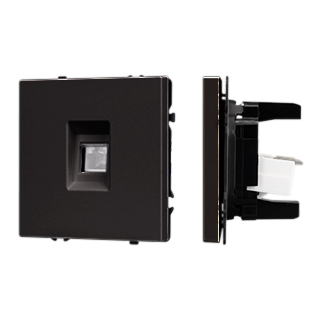 Arlight NOBE Розетка компьютерная софт-тач черный оникс SCT-MPC1-SFPL-BK (RJ-45, CAT6) -) фото