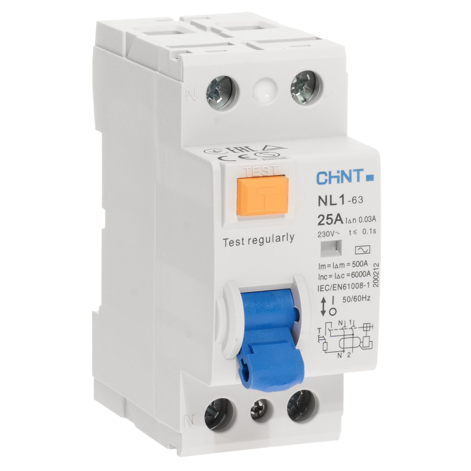 CHINT УЗО NL1-63 2P 25A 30mA 6kA тип AC (DB) (R) фото