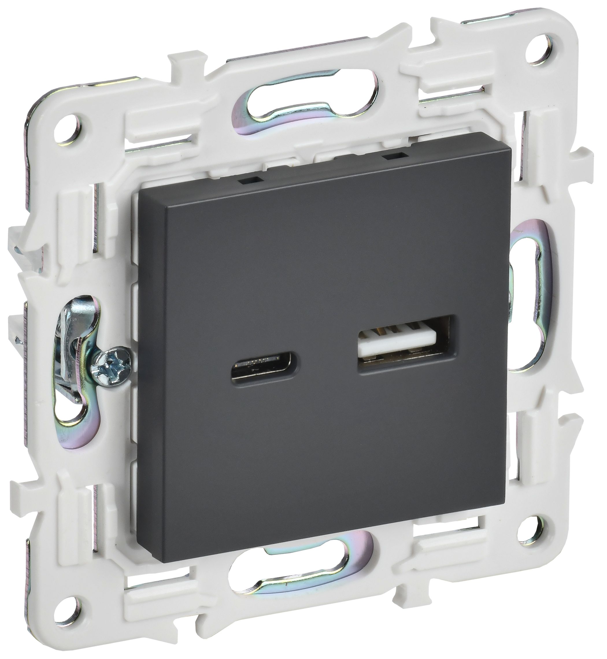 IEK SKANDY Титан Розетка USB A+C 18Вт SK-R13T фото
