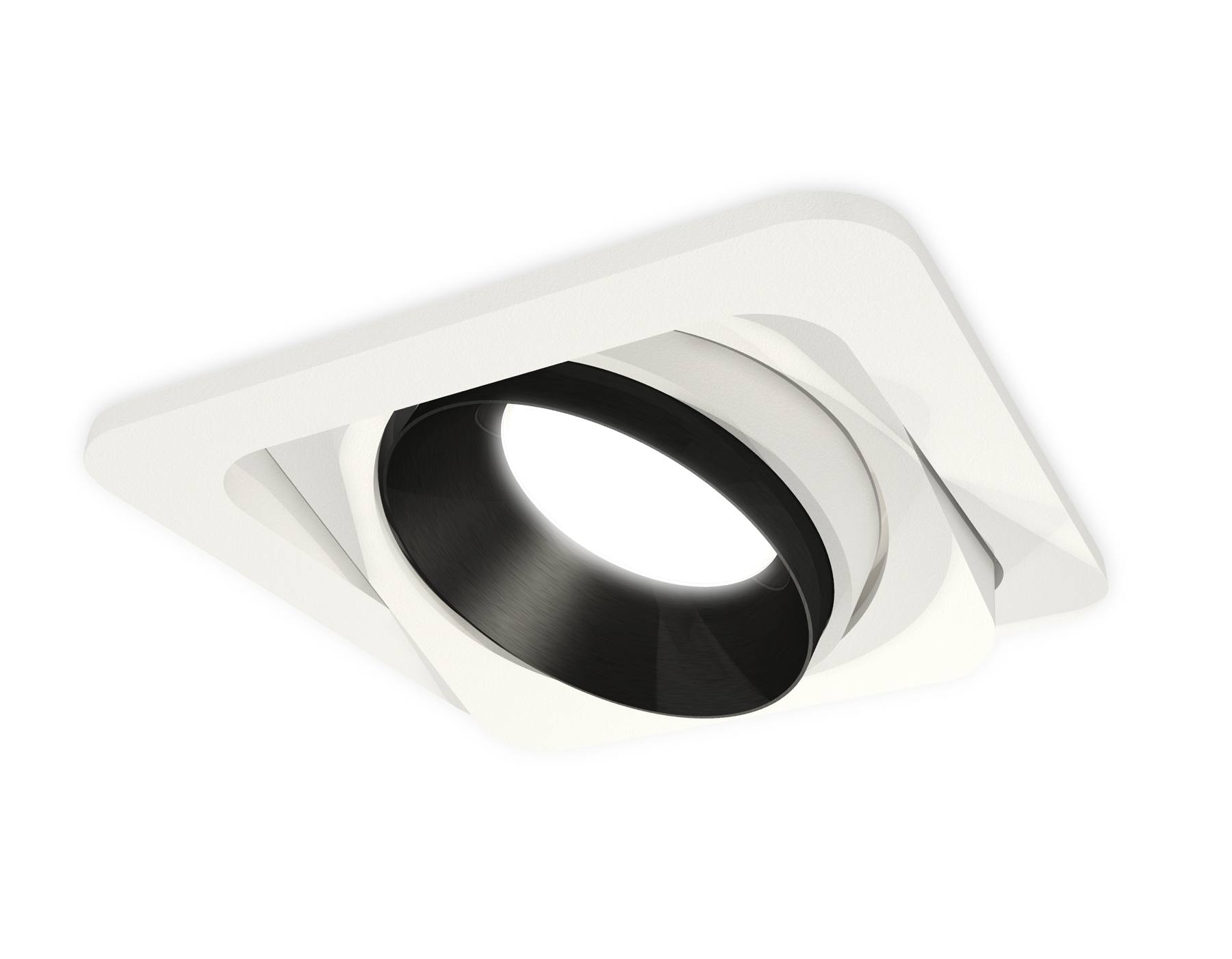 Ambrella Комплект встраиваемого поворотного светильника XC7658021 SWH/PBK белый песок/черный полированный MR16 GU5.3 (C7658, N7031) фото