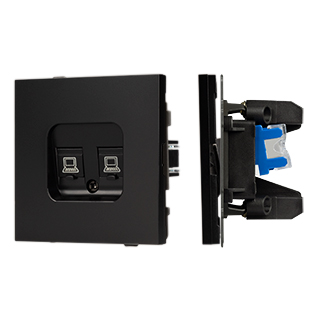 Arlight Механизм компьютерной розетки двойной SCT-TENDO-MPC2-PL-BK (RJ-45, CAT6) (-) фото