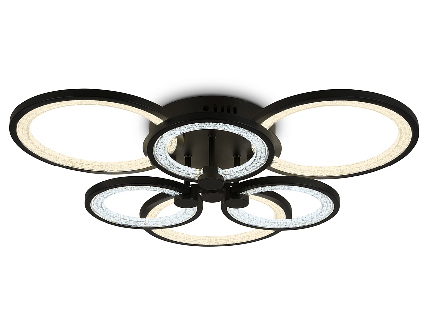 Ambrella Светильник потолочный светодиодный с пультом FA4092/3+3 BK черный 100W 3000K+6400K/4200K/6400K+3000K 620*570*120 (ПДУ ИК) фото
