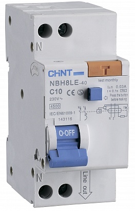 CHINT Диф. автомат NBH8LE-40 1P+N 32A 30mA х-ка С 4,5кА (R) фото