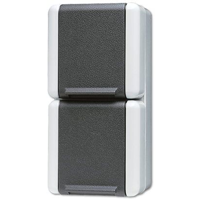 JUNG Двойная вертикальная SCHUKO-розетка 16A 250V~ для накладного монтажа IP44 фото