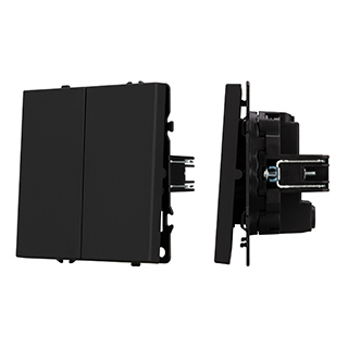 Arlight Механизм выключателя двухклавишный перекрёстный SWT-NOBE-MKX2-SFPL-BK (230V, 10A) Черный оникс) фото