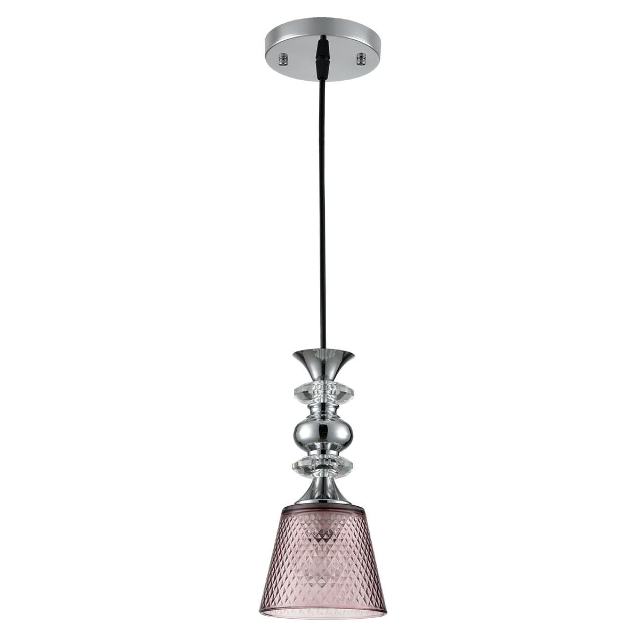 Lumion 8048/1A SUSPENTIONI LN25 308 хром/розовый металл/стекло Подвесной светильник E27 1*60W 220V MANOLA фото