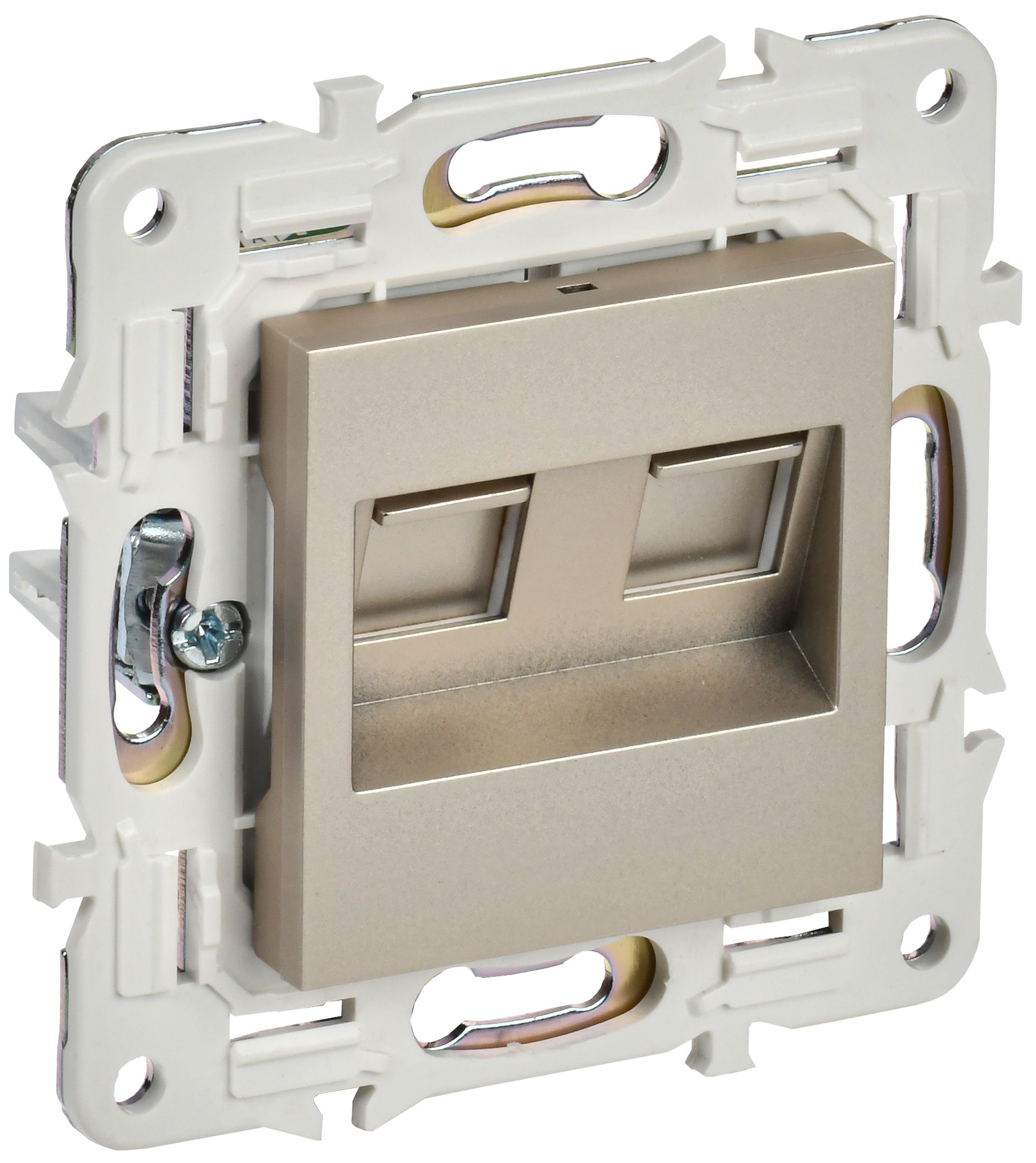 IEK SKANDY Шампань Розетка компьютерная двойная RJ45 кат.5E SK-K03Sh фото