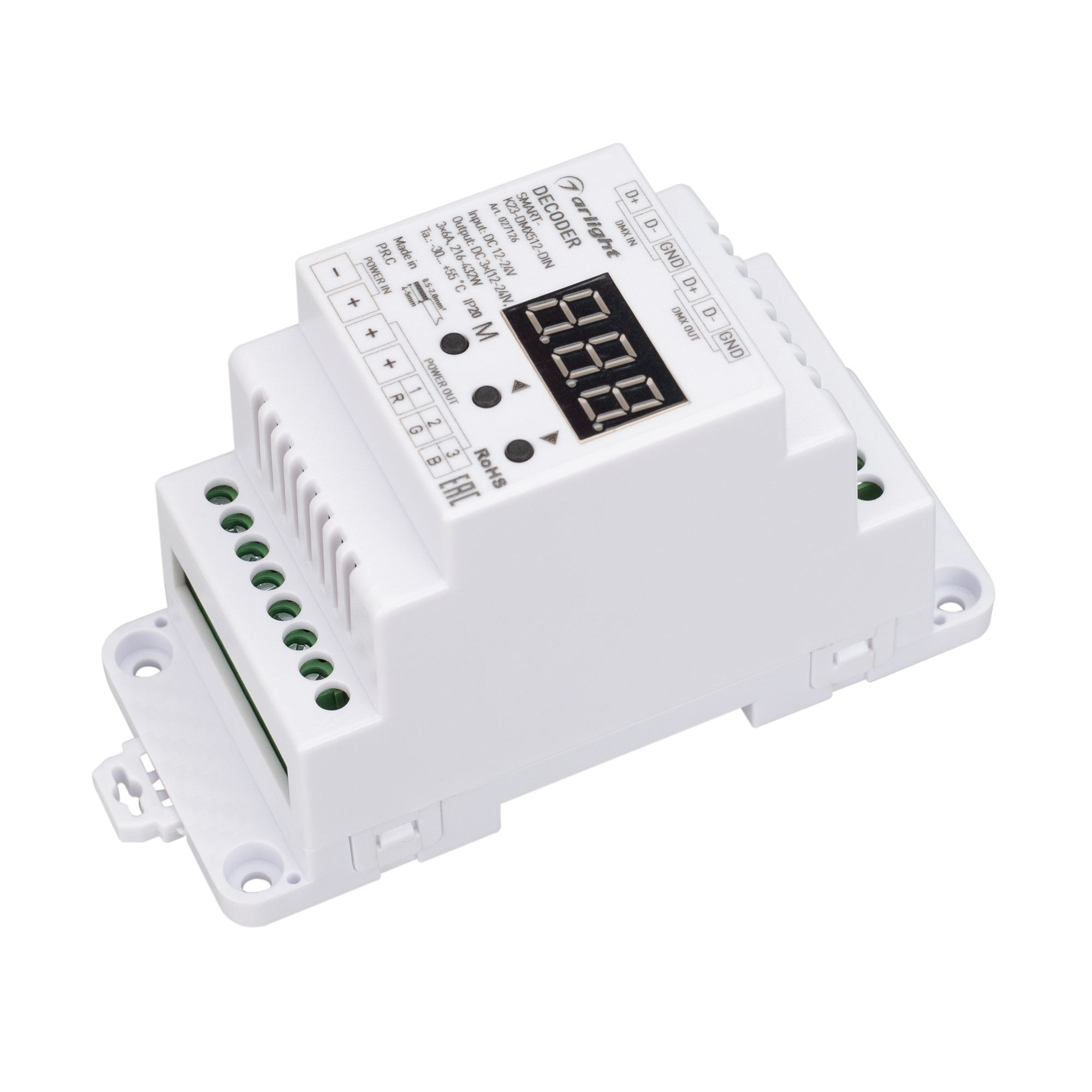 Arlight Декодер SMART-K23-DMX512-DIN (12-24V, 3x6A) (IP20 Пластик, 5 лет) фото