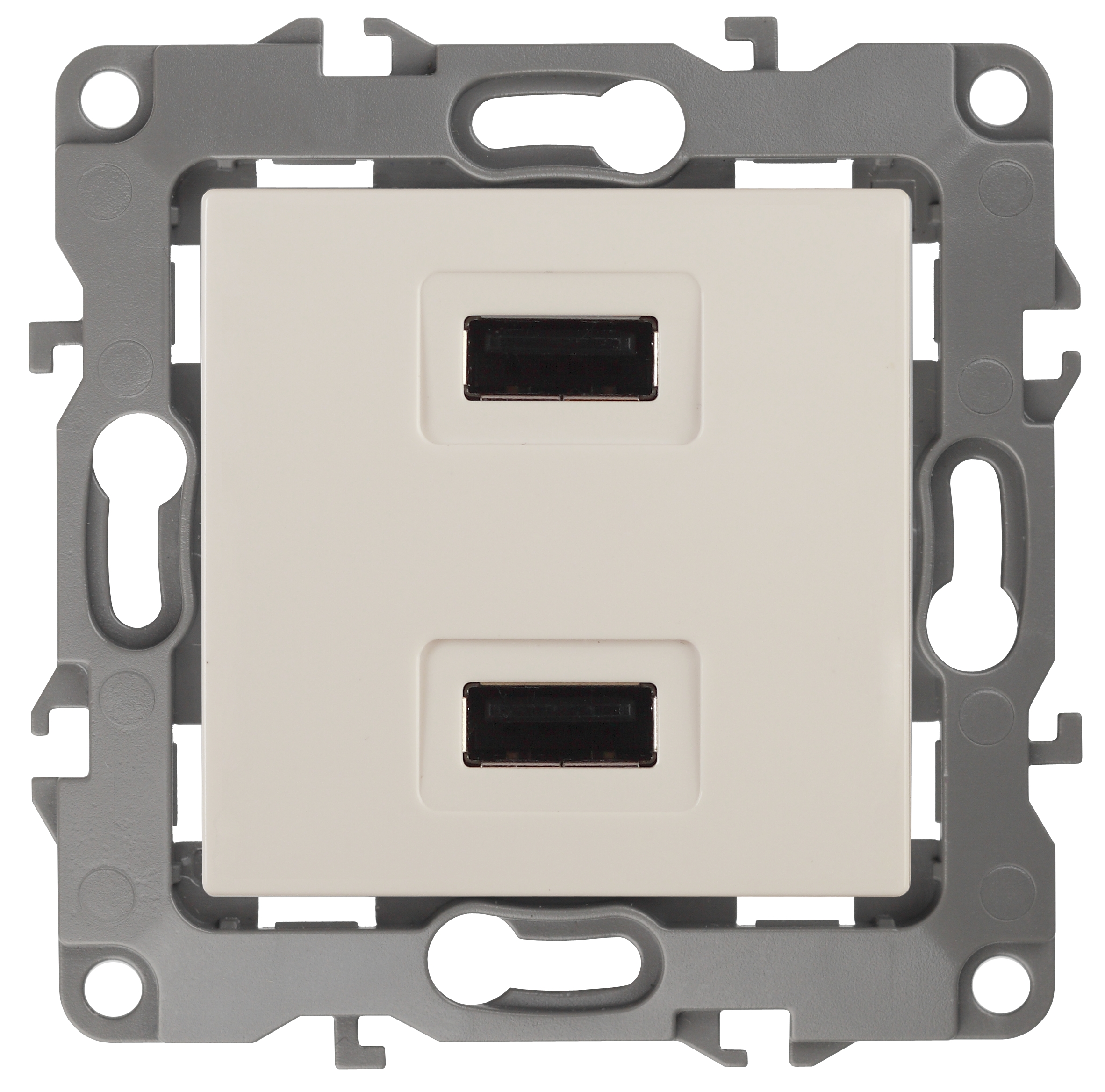 ЭРА 12-4110-02 Устройство зарядное USB, 230В/5В-2100мА, IP20, Эра12, слоновая кость (6/60/1920) фото