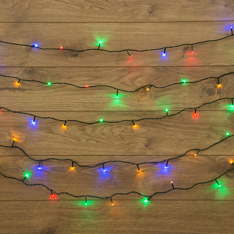 NEON-NIGHT Гирлянда «Твинкл-Лайт» 20 м, темно-зеленый ПВХ, 160 LED, цвет мультиколор фото