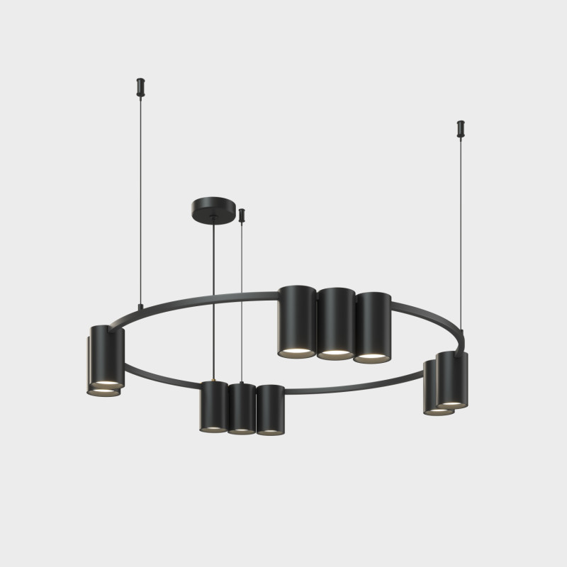 Denkirs DK4065-BK Подвесной светильник ORBIT, IP20, 10xGU10 LED до 15 Вт, черный матовый, алюминий фото