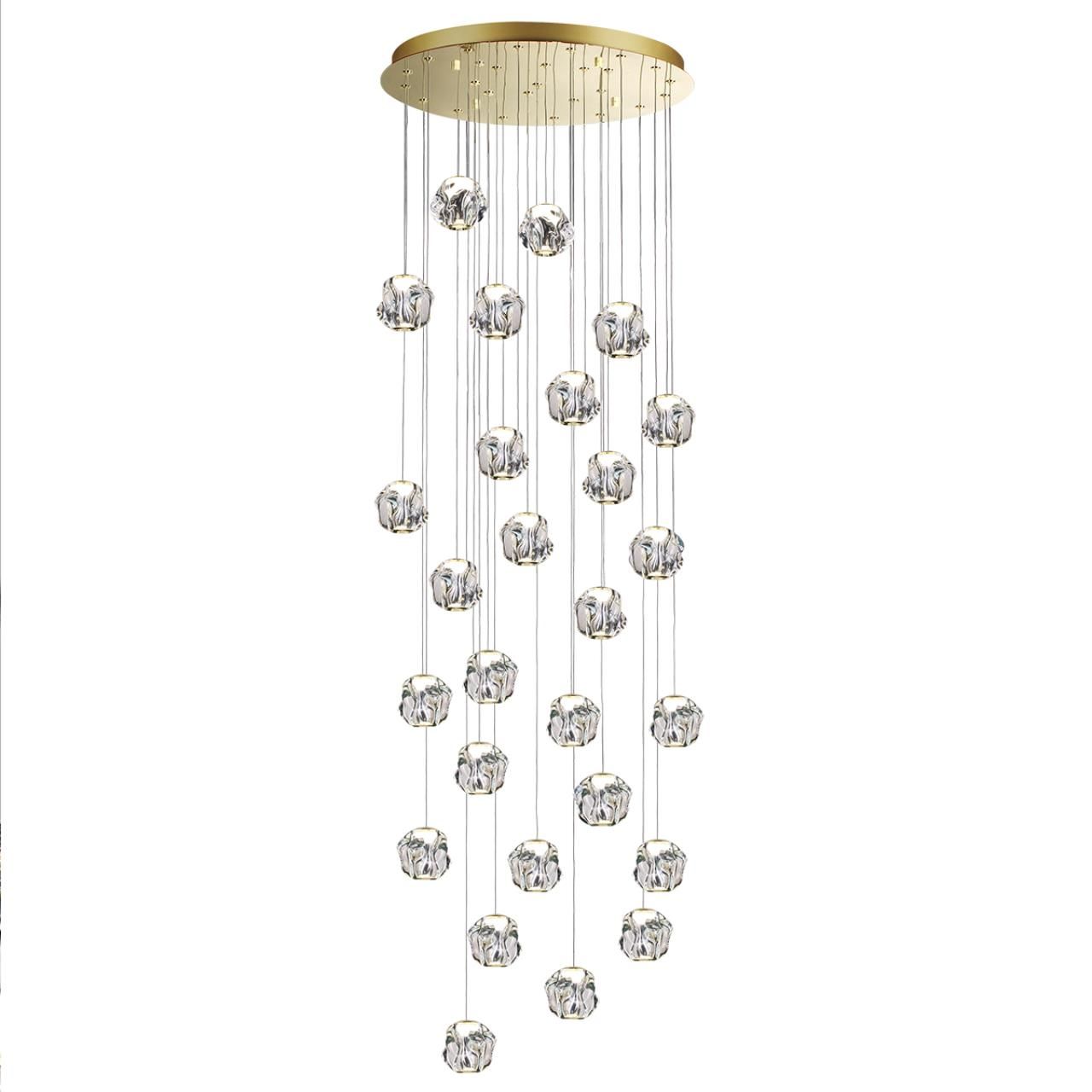 Odeon Light 5085/120L L-VISION ODL25 золото/прозрачный/металл/акрил Люстра каскадная LED 120W 4000K 5500Лм JEMSTONE фото
