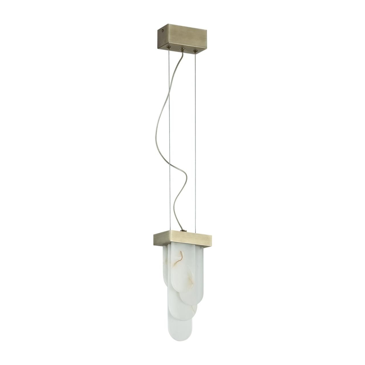 Odeon Light 5437/12L HIGHTECH ODL_EX25 бронзовый "брашинг"/металл/смола под алебастр/акрил Подвес LED 12W 3000K 1489Лм FOROS фото