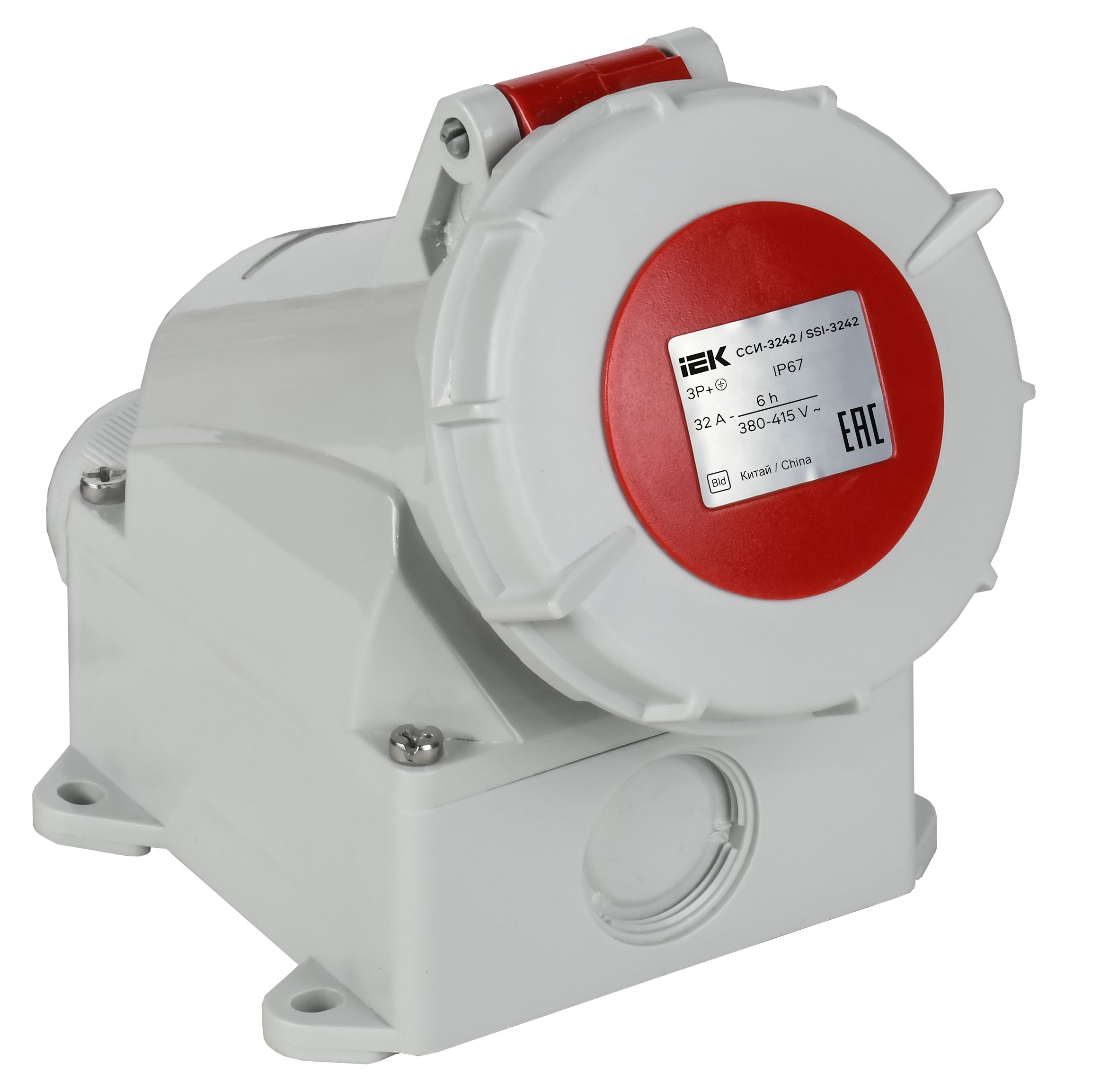 Розетка стц. ССИ-1142 16А-6ч 380В 3P+PE IP67 IEK фото