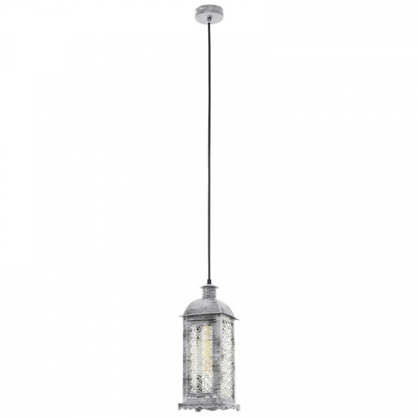 Eglo Подвес LISBURN 1, 1x60W (E27), 125х125, сталь, серебряный состаренный фото