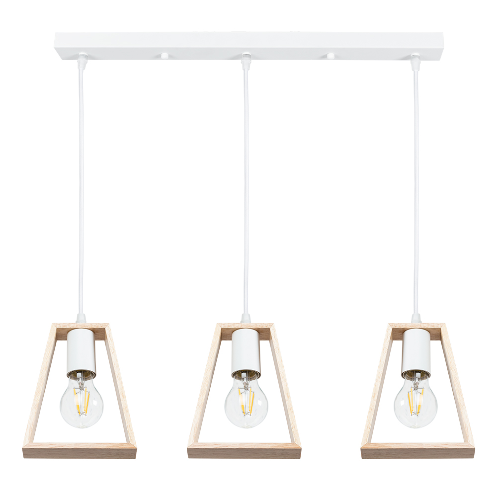 Arte Lamp A8030SP-3WH BRUSSELS  Светильник подвесной дерево/белый металл фото